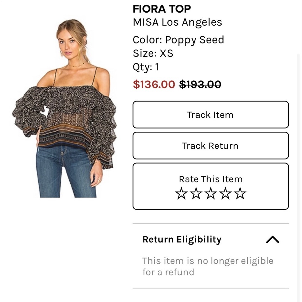 Miss Los Angeles bell sleeve top